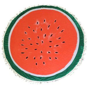 LOF WaterMelon Print Round Beach Throw Cover Up
